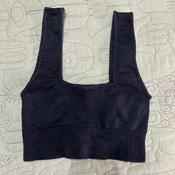 NWOT Good Karma Square-Neck Bra XS/S Washed Black - Picture 5 of 7